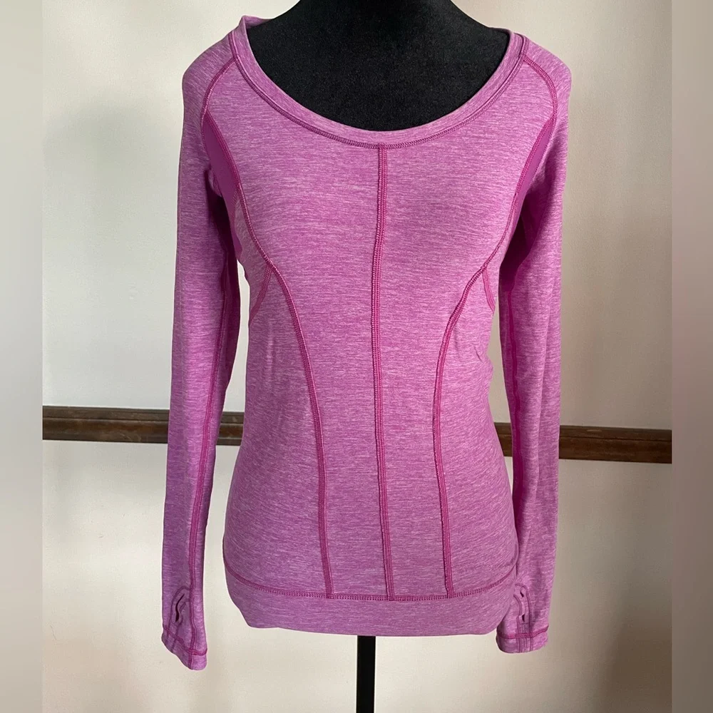 Lululemon Women's Pink Long Sleeve Athletic Top 6 Yoga Pilates Boho Y2K